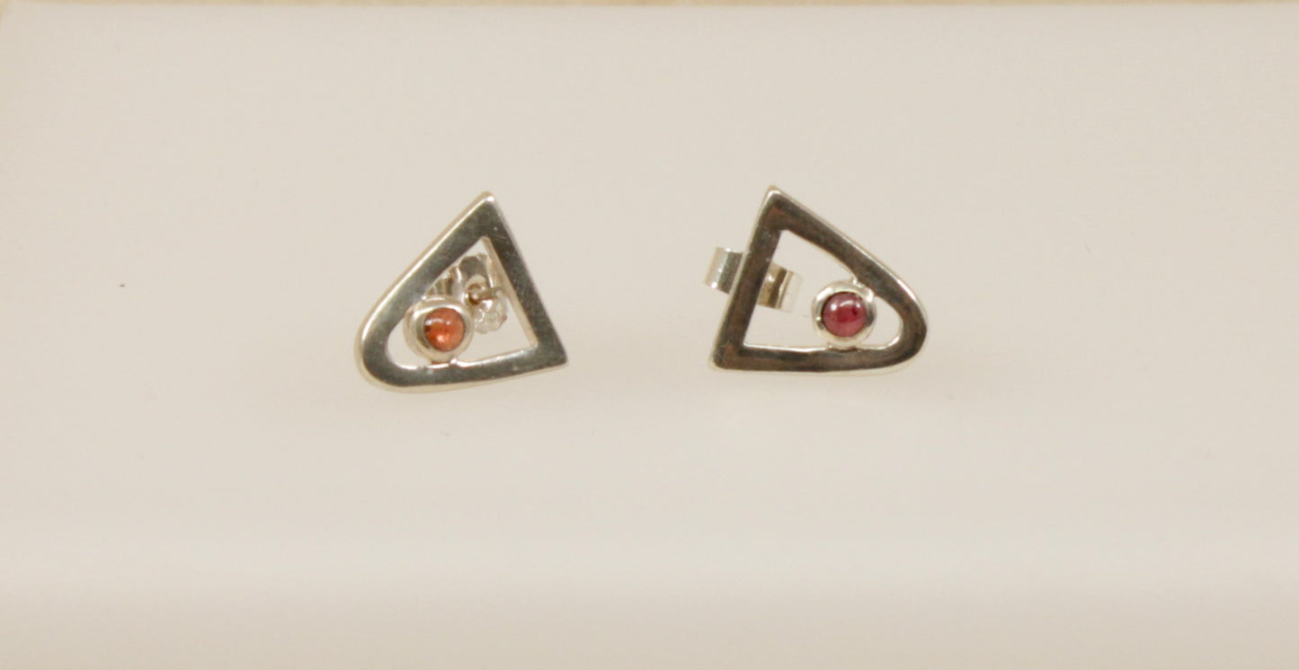 Silver Amethyst Stud Earrings