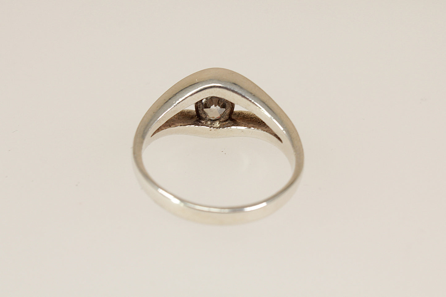 Silver Cubic Zirconia Solitaire Ring