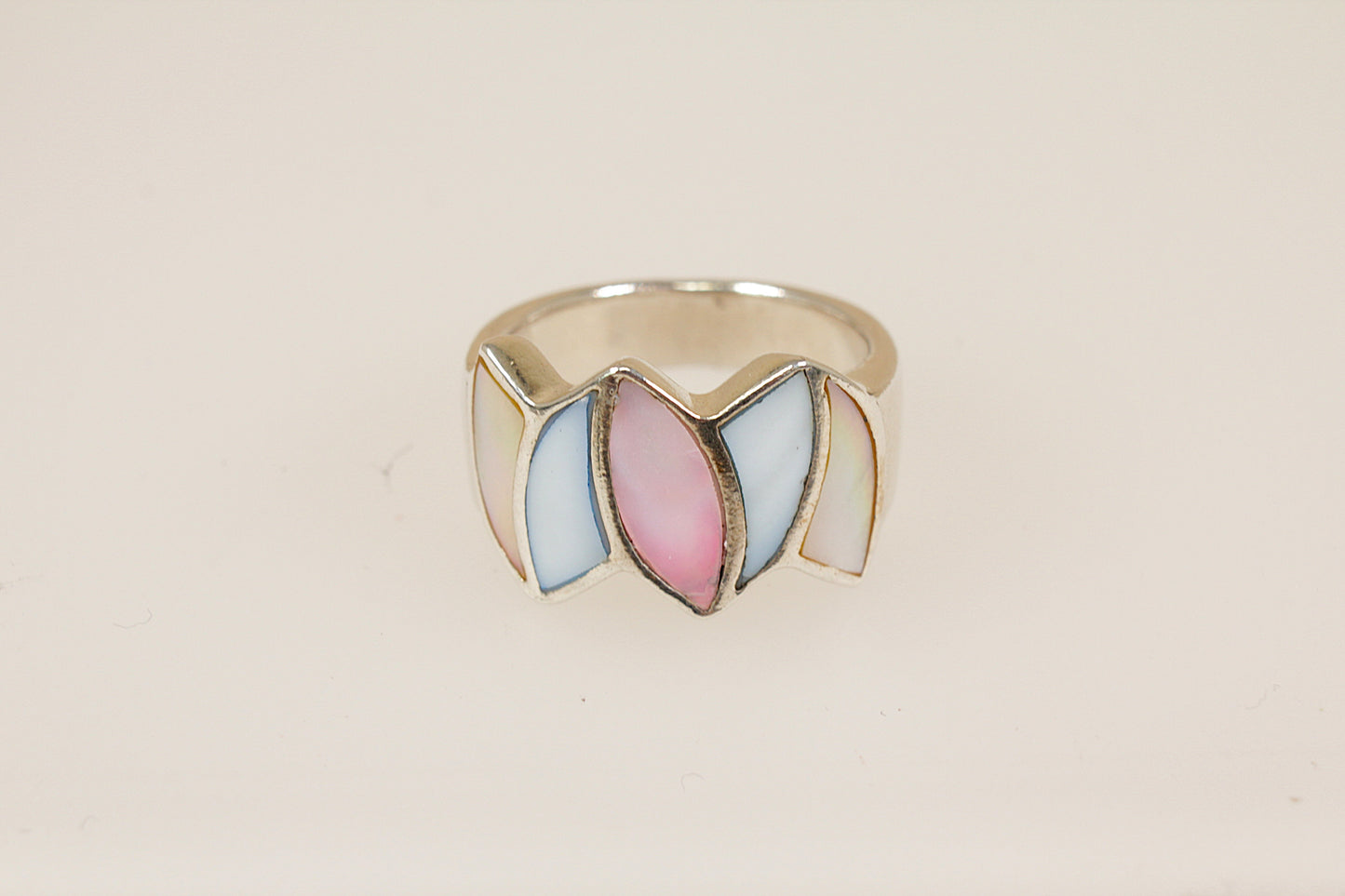 Silver Mother of Pearl Statement Ring