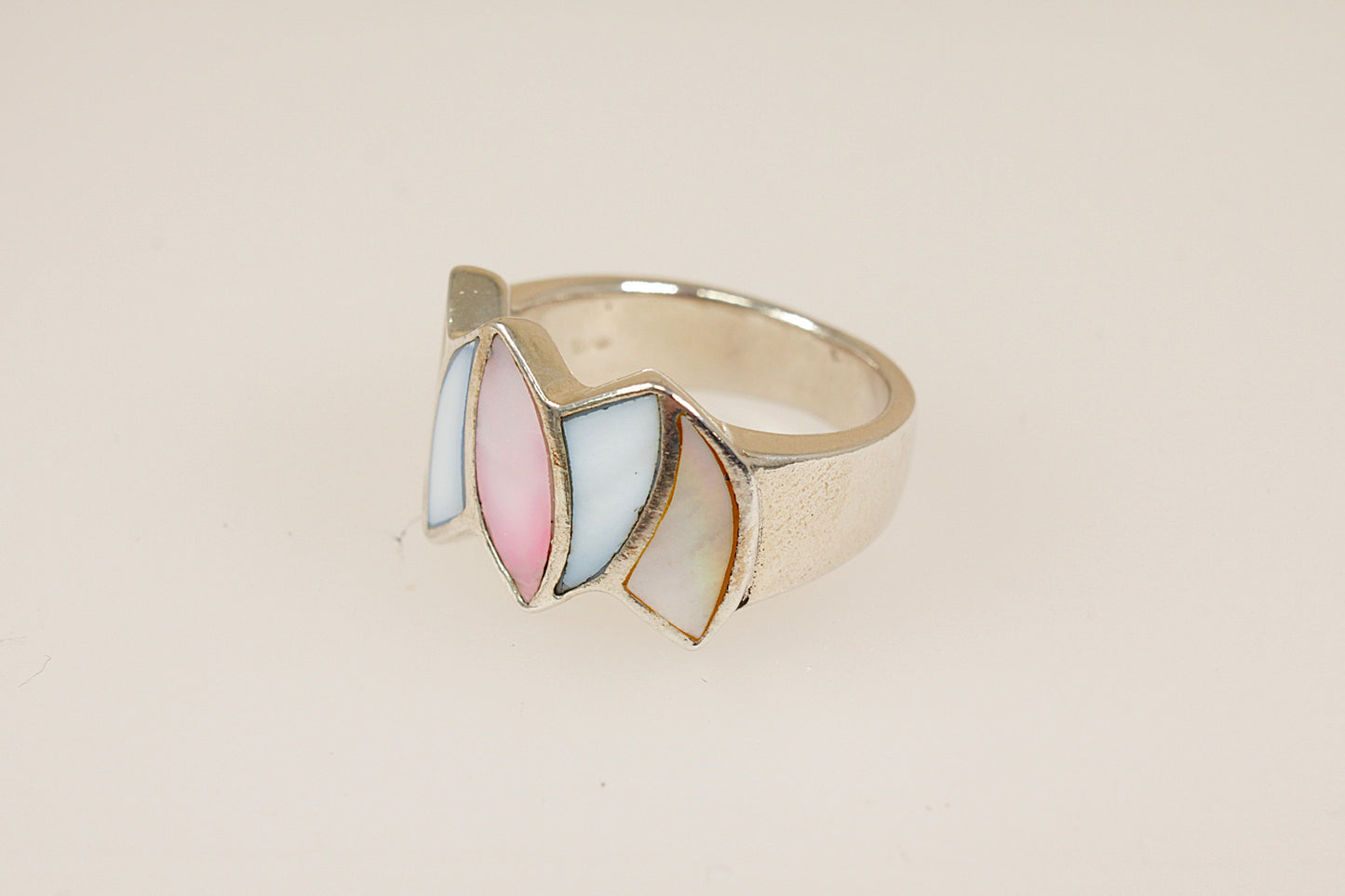 Silver Mother of Pearl Statement Ring