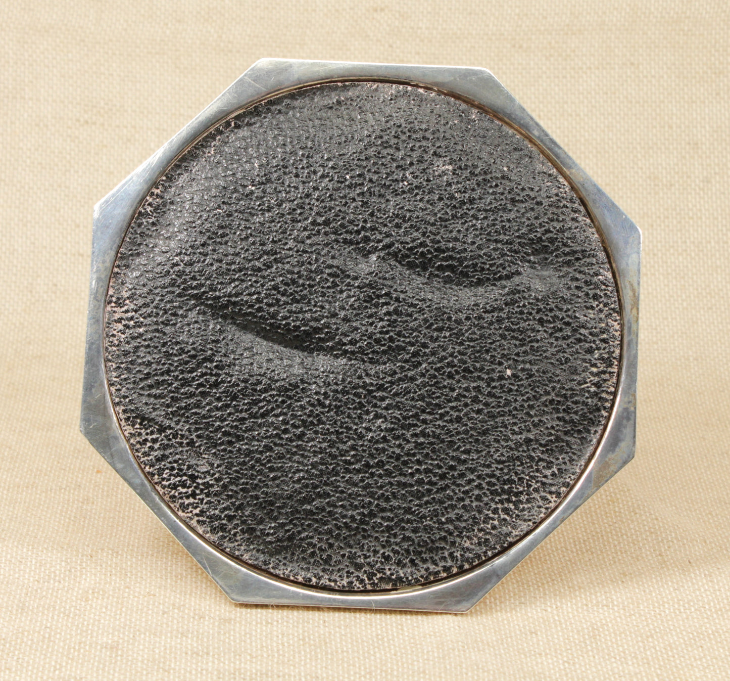 George V Art Deco Silver Capstan Inkwell