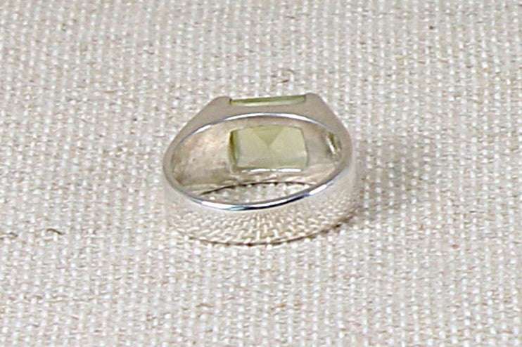 Chunky Silver Crystal Band Ring