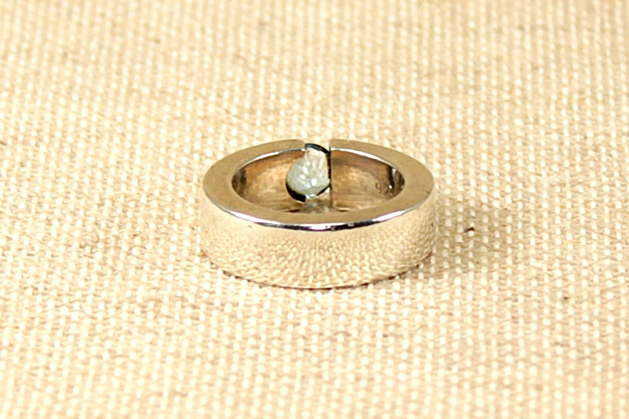 Silver Topaz Statement Band Ring