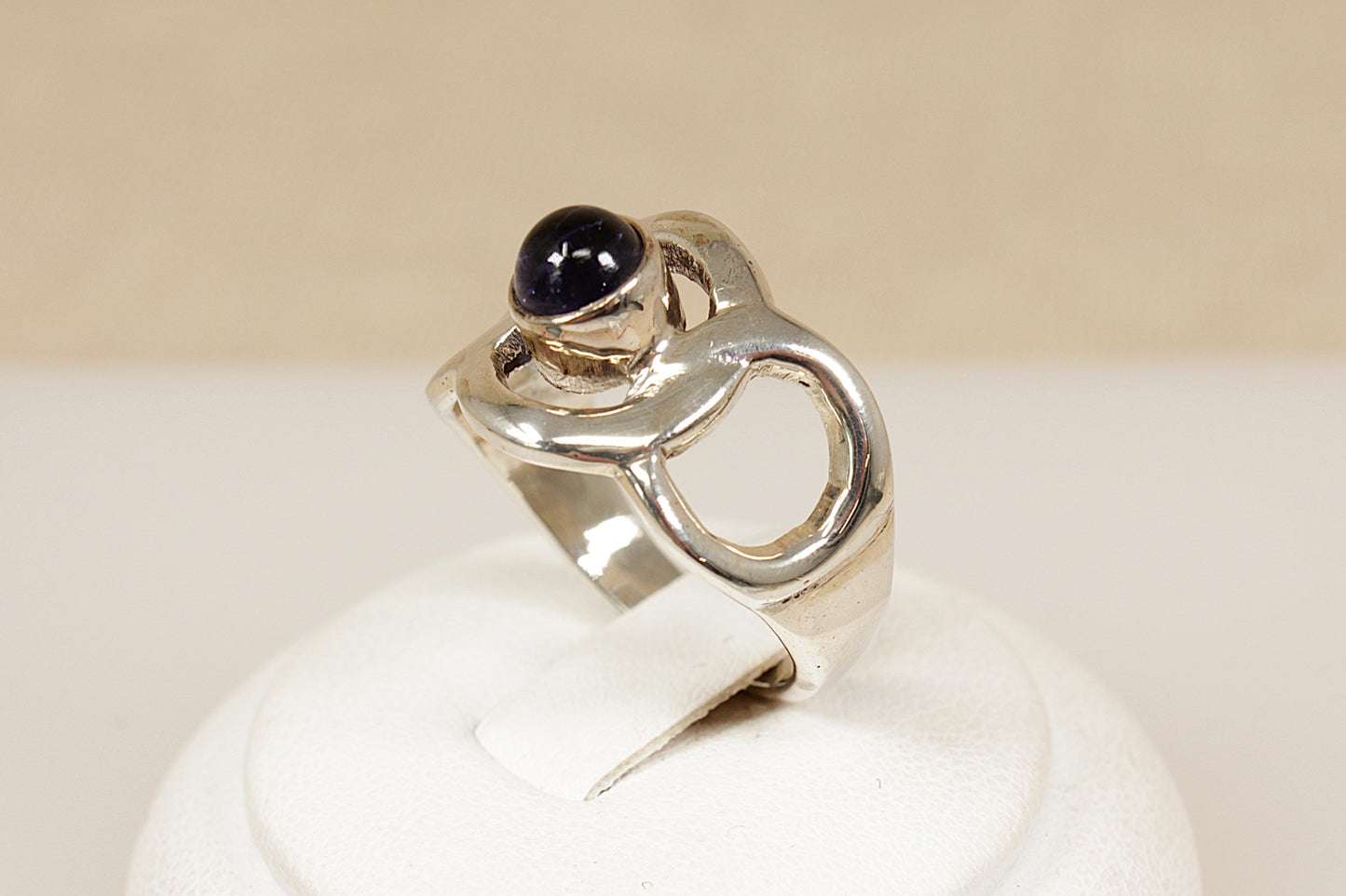 Silver Blue Iolite Band Ring