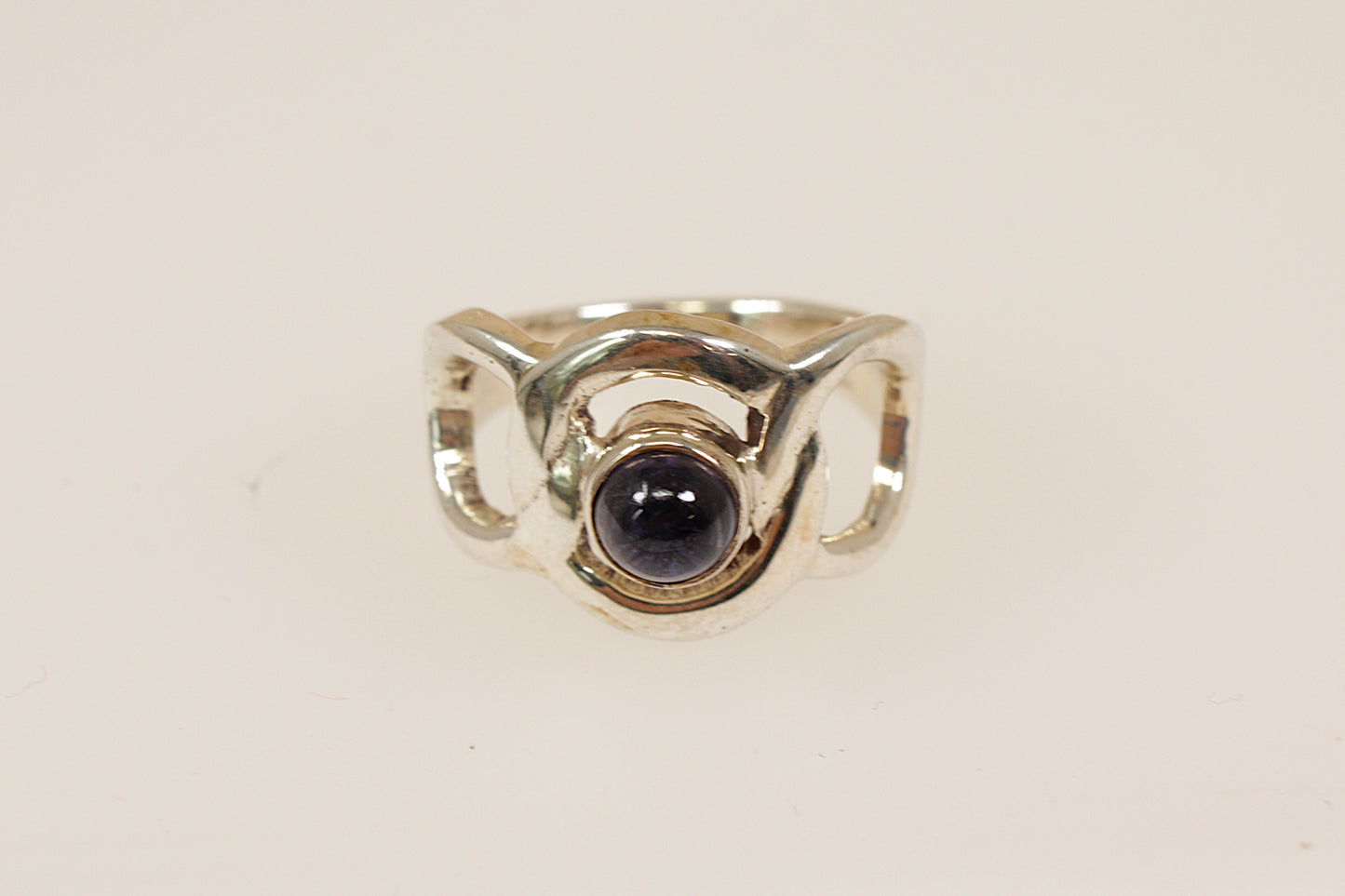 Silver Blue Iolite Band Ring