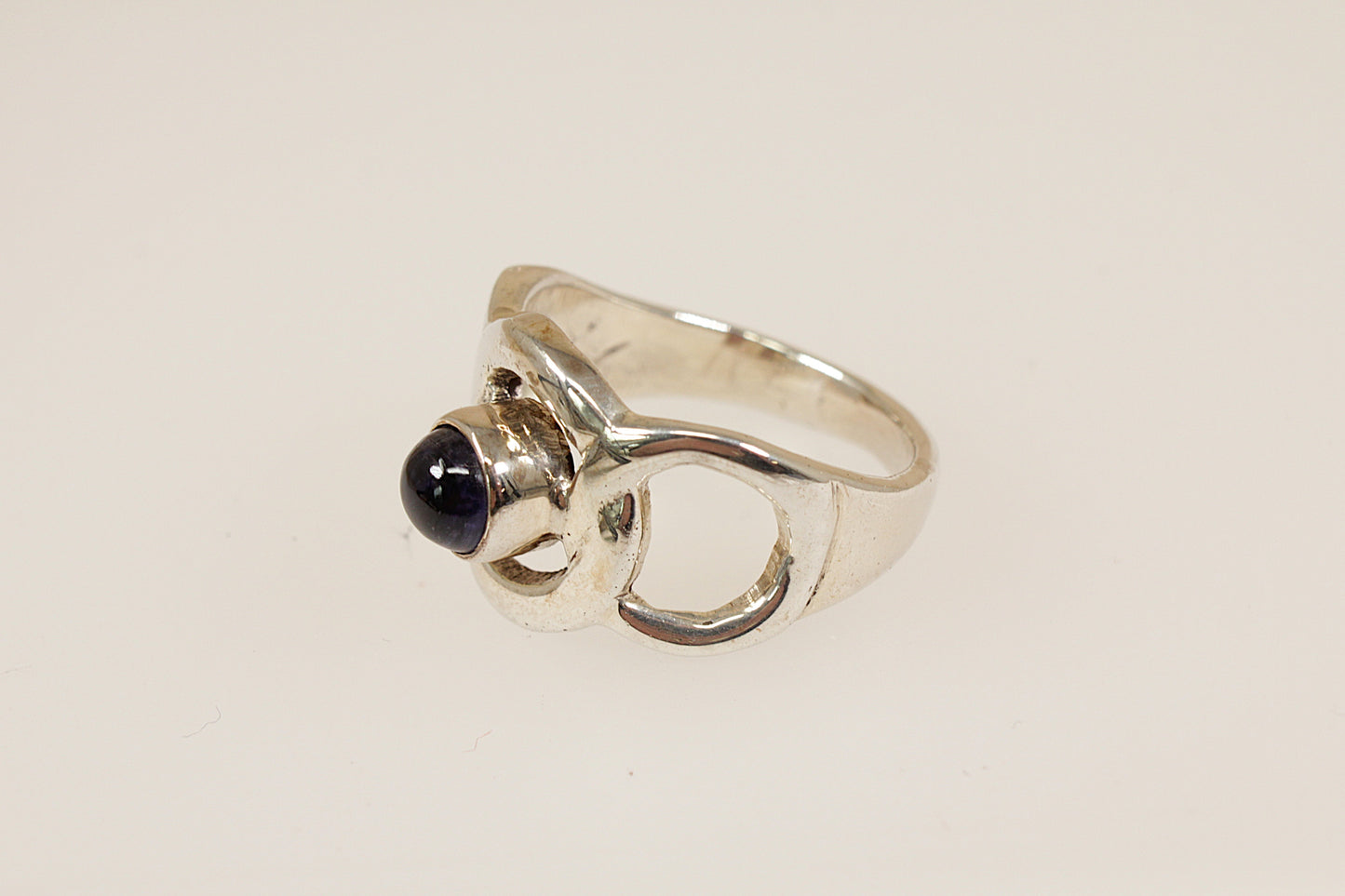 Silver Blue Iolite Band Ring