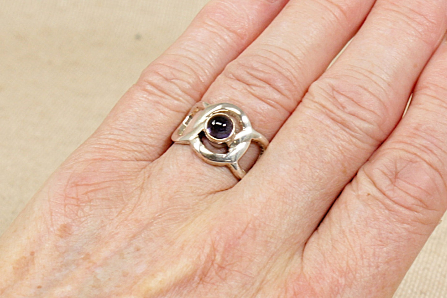 Silver Blue Iolite Band Ring