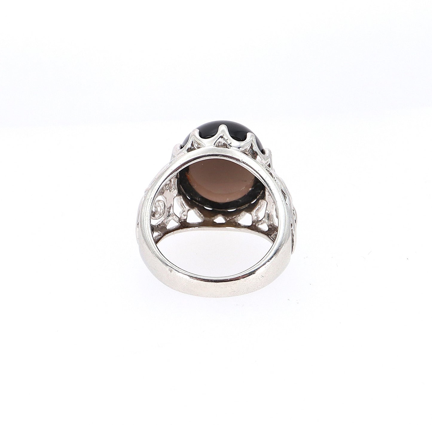 Silver Smokey Quartz Statement Ring