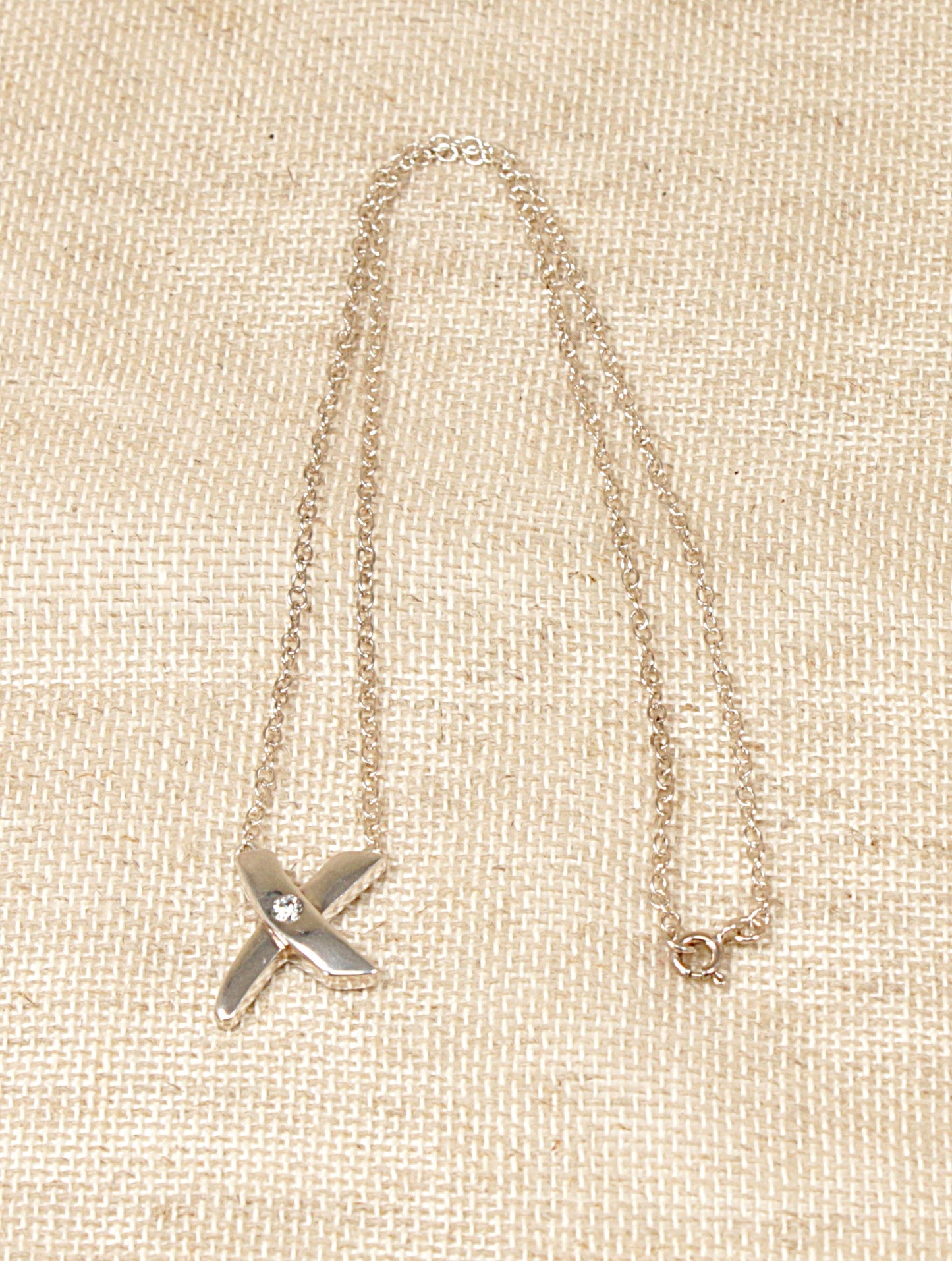 Silver Cubic Zirconia Pendant and Chain Necklace
