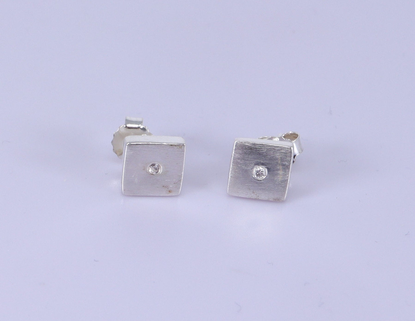 Silver and Crystal Stud Earrings