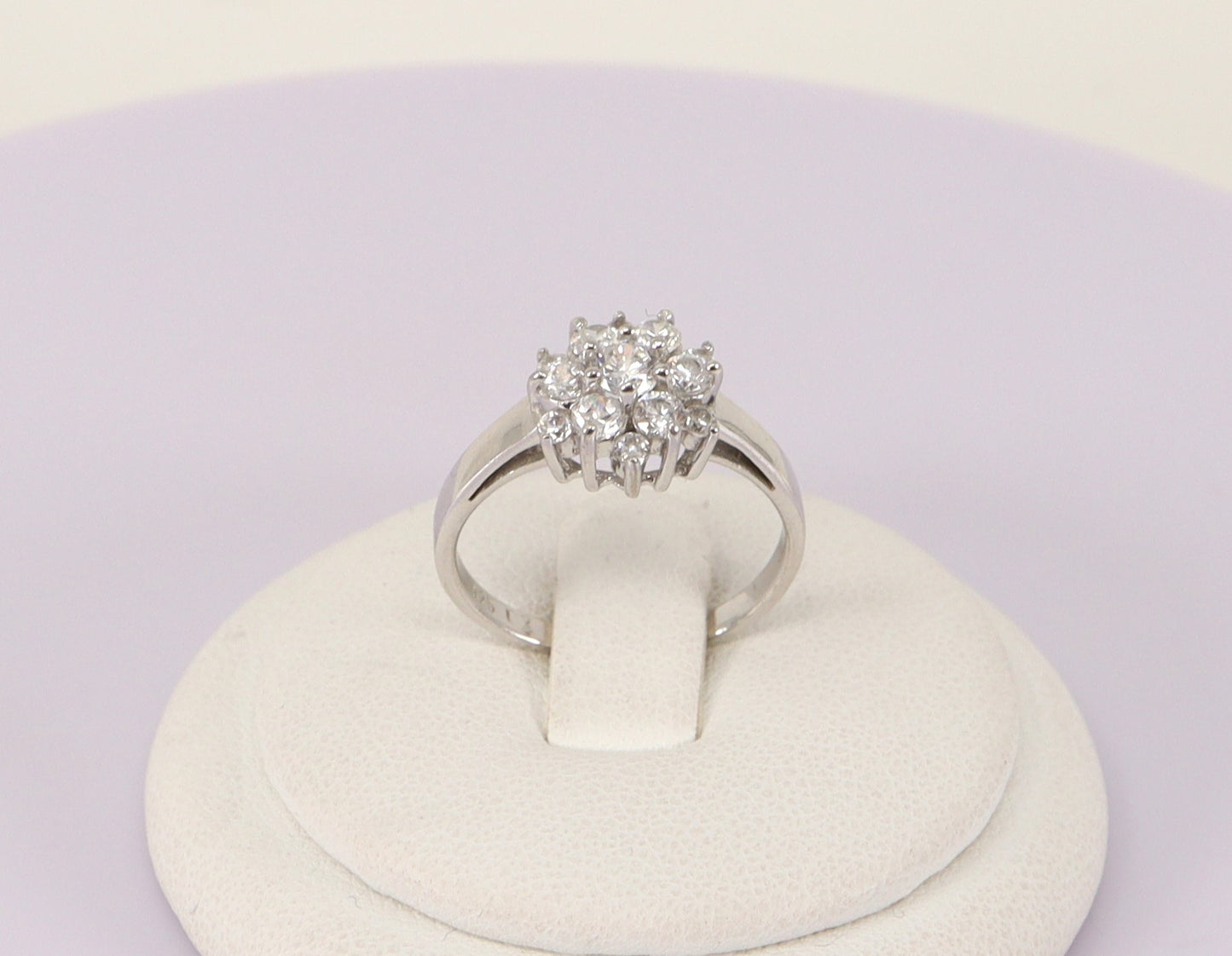 Silver CZ Cluster Ring