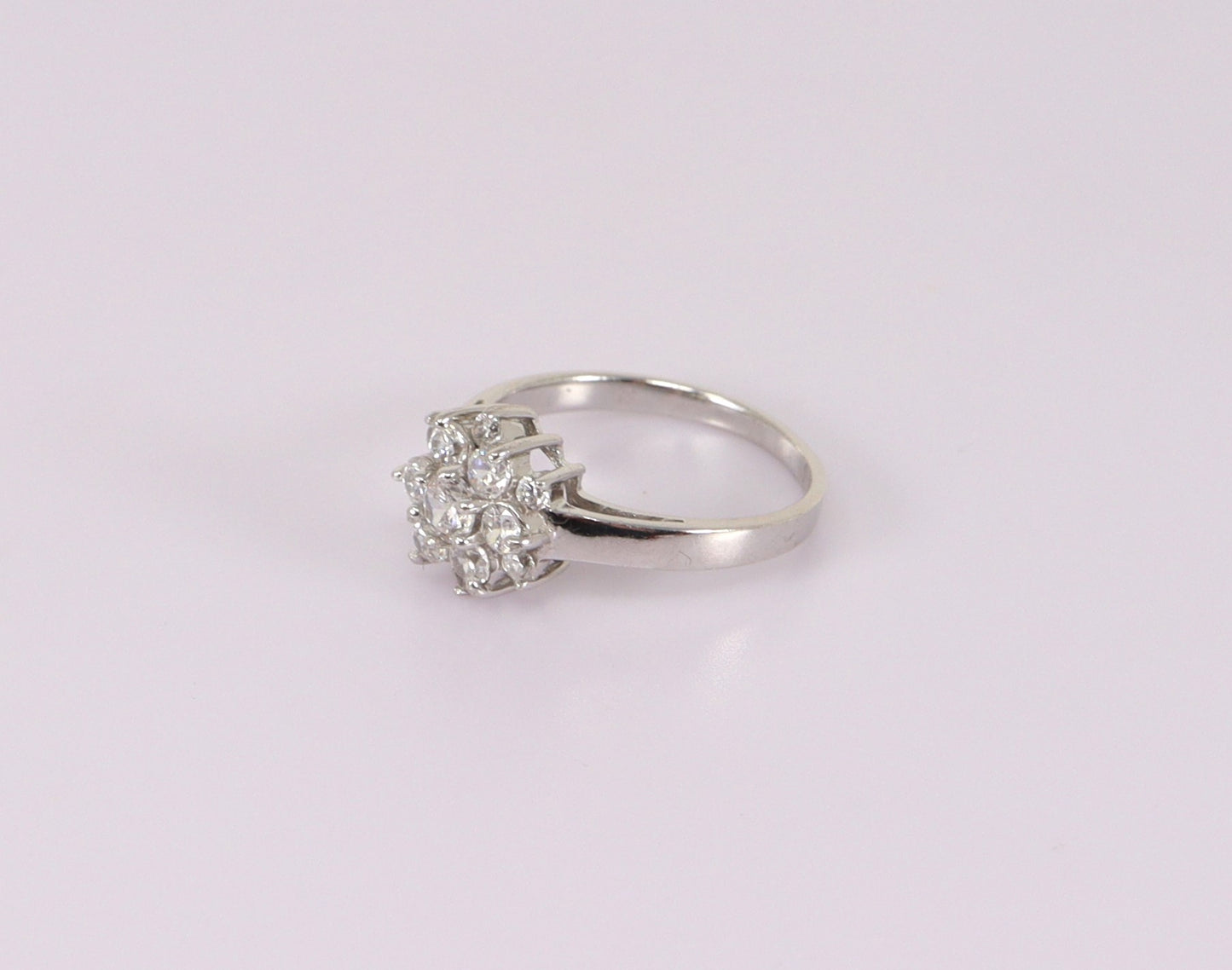 Silver CZ Cluster Ring
