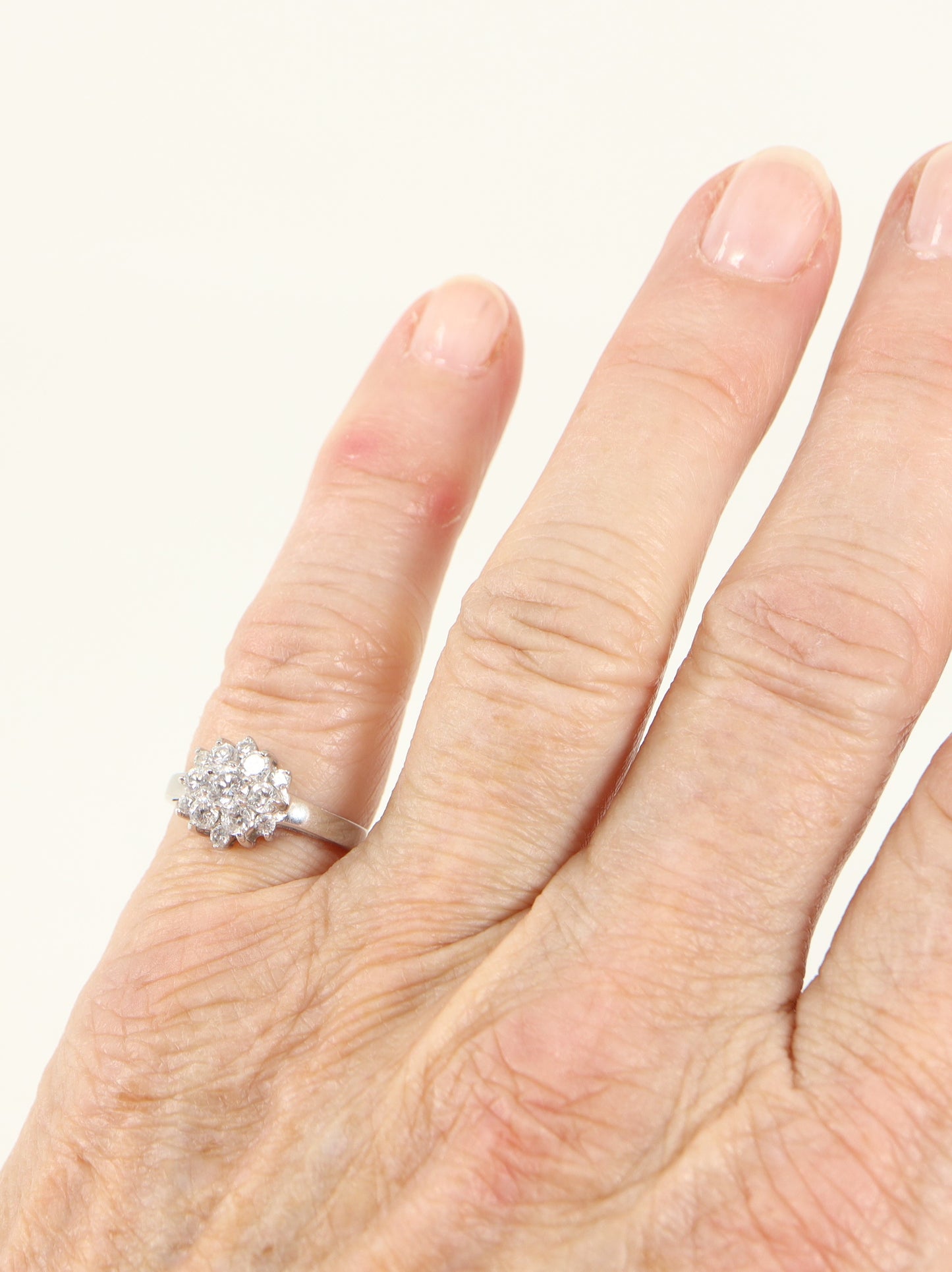 Silver Cubic Zirconia Cluster Ring