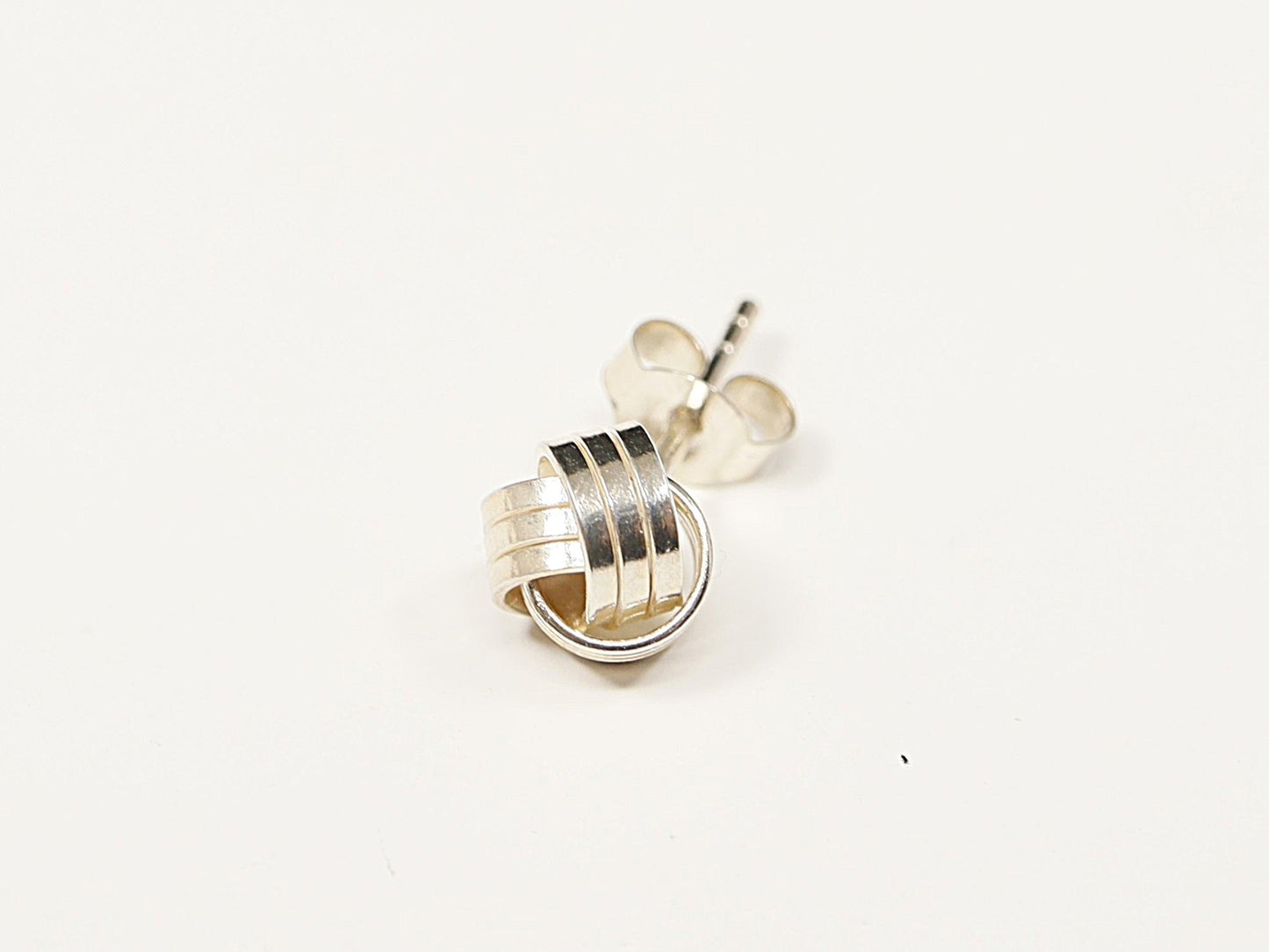 Silver Knot Design Stud Earrings