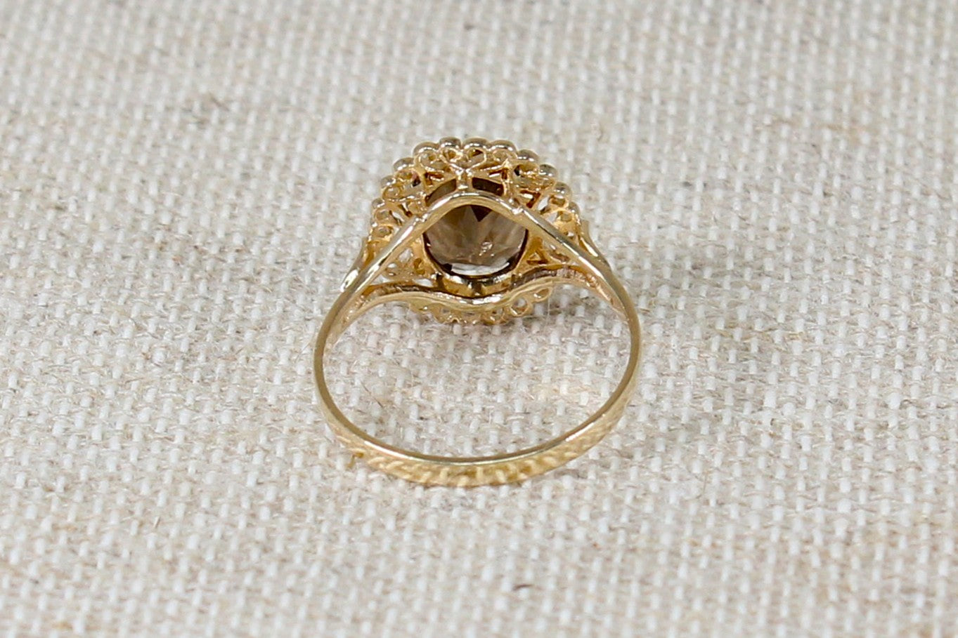 Vintage 9ct Smoky Quartz Ring