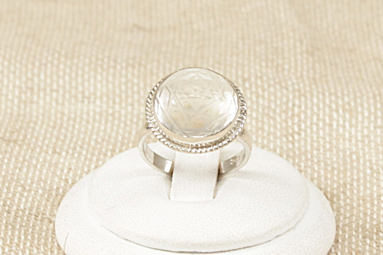 Silver Solitaire Statement Rings