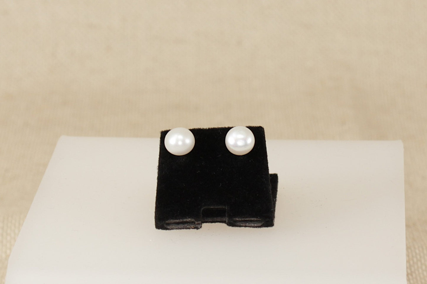Silver Faux Pearl Stud Earrings