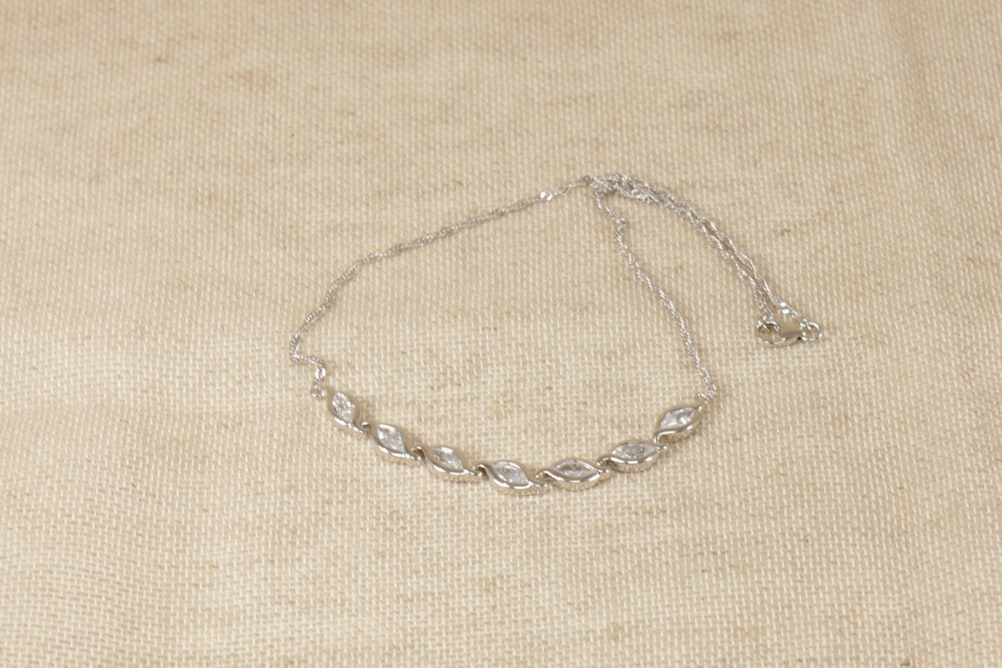 Silver Cubic Zirconia Necklet Necklace