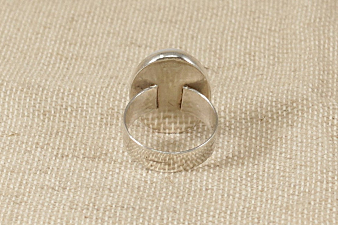 Silver Banded Agate Statement Ring
