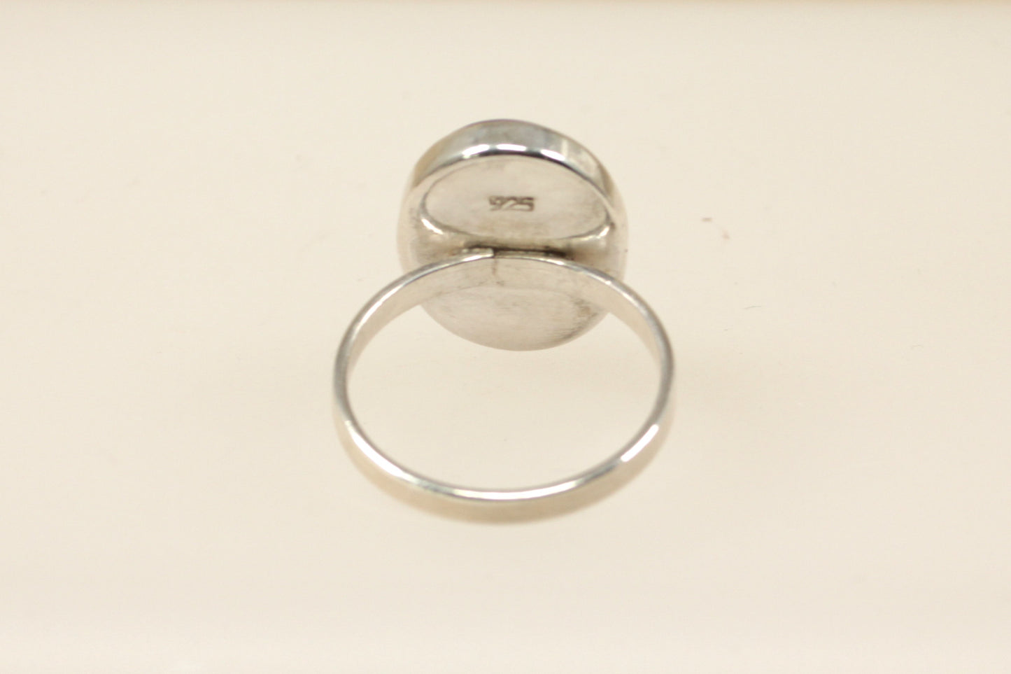 Silver Blue Spotted Designer Ring