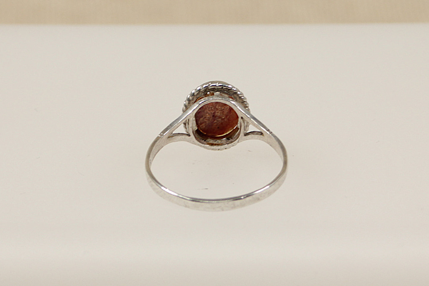 Silver Cabochon Goldstone Ring