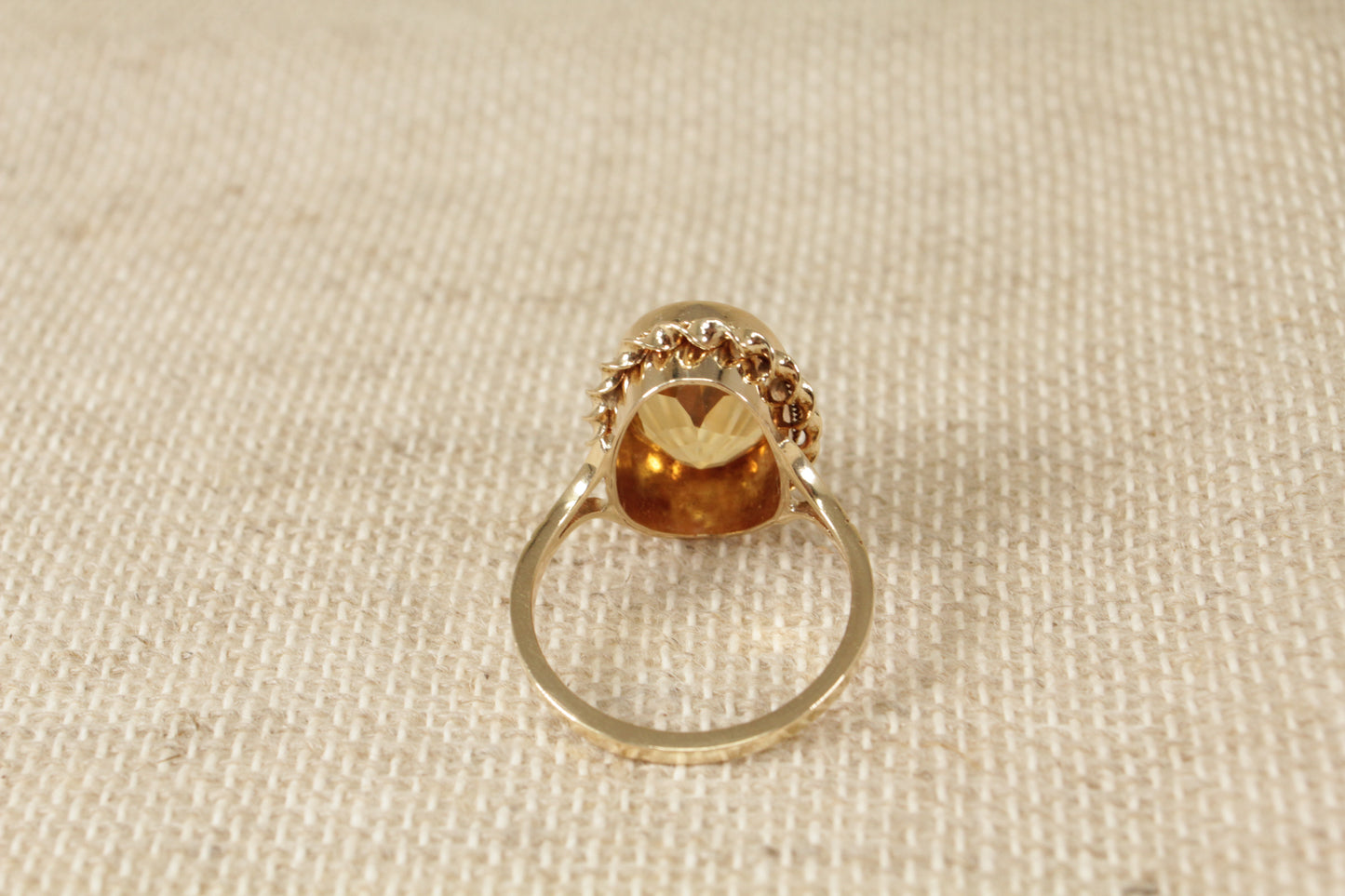 Vintage 9ct Citrine Solitaire Ring