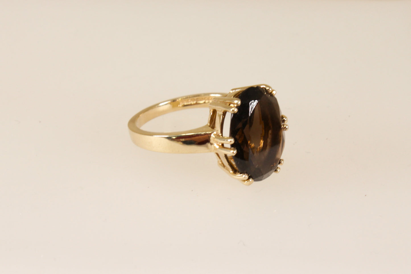 9ct Smokey Quartz Solitaire Ring