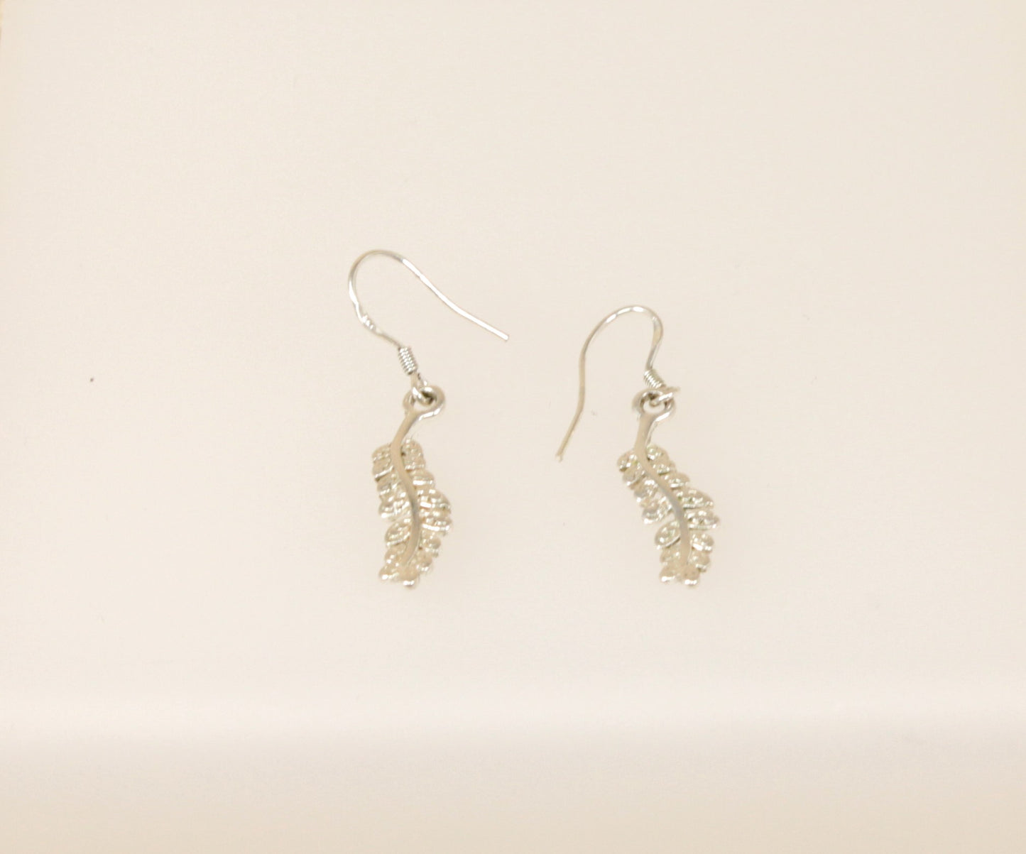 Sterling Silver Fern Leaf Drop Earrings
