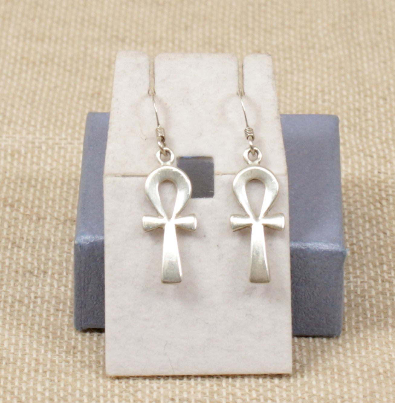 Silver 'Key of Life' Drop Earrings