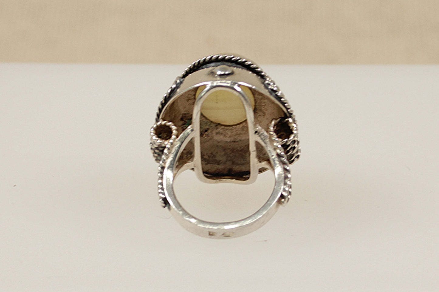 Vintage Silver Banded Agate Designer Ring