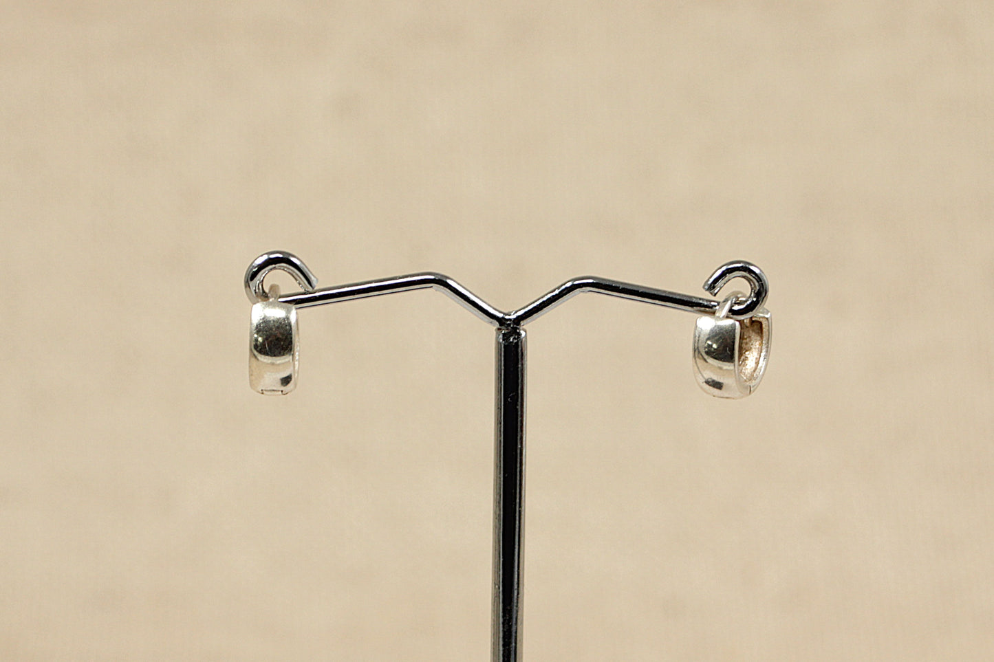 Silver Huggie Hoop Earrings