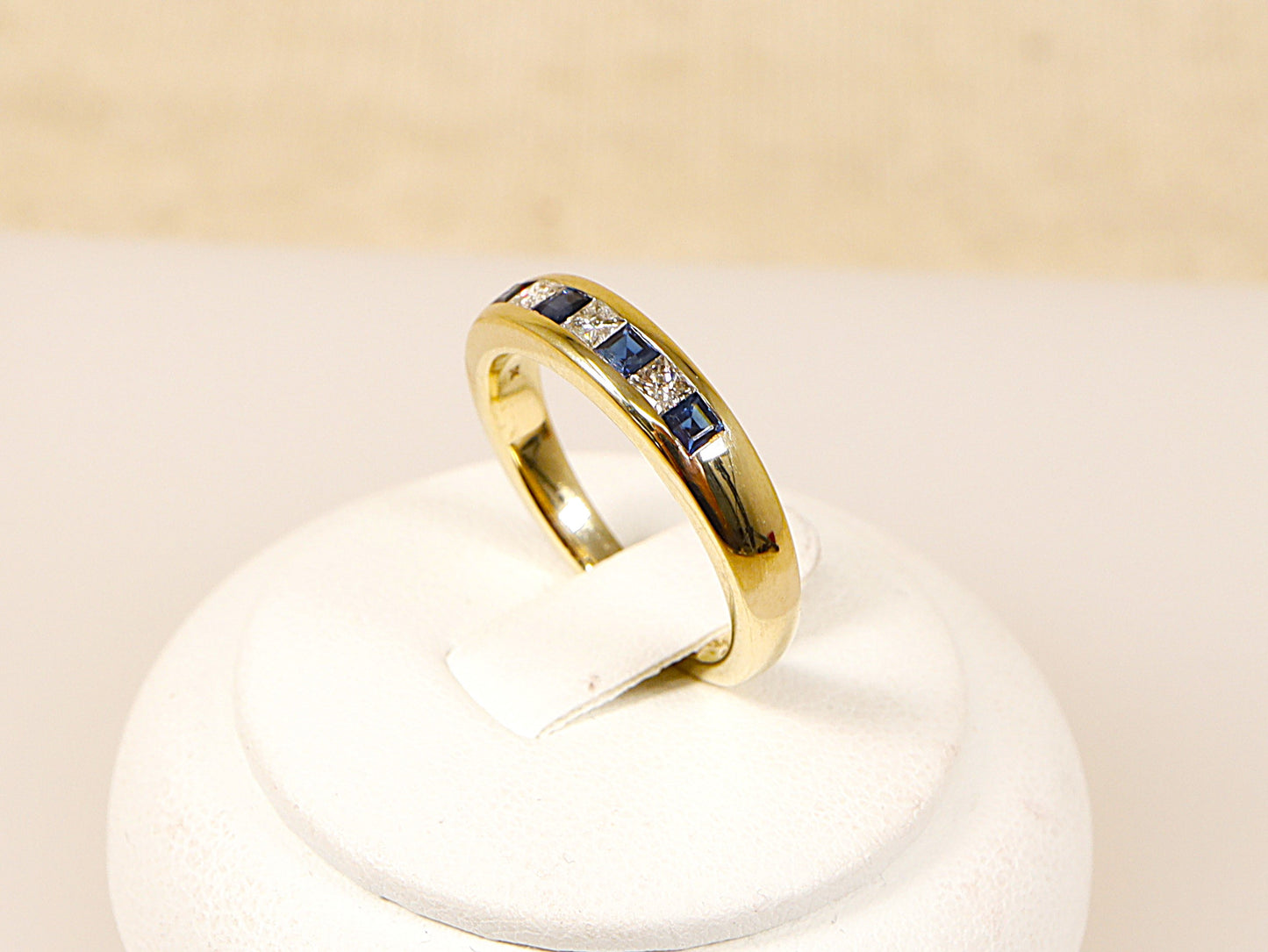 9ct Sapphire and Diamond Band Ring