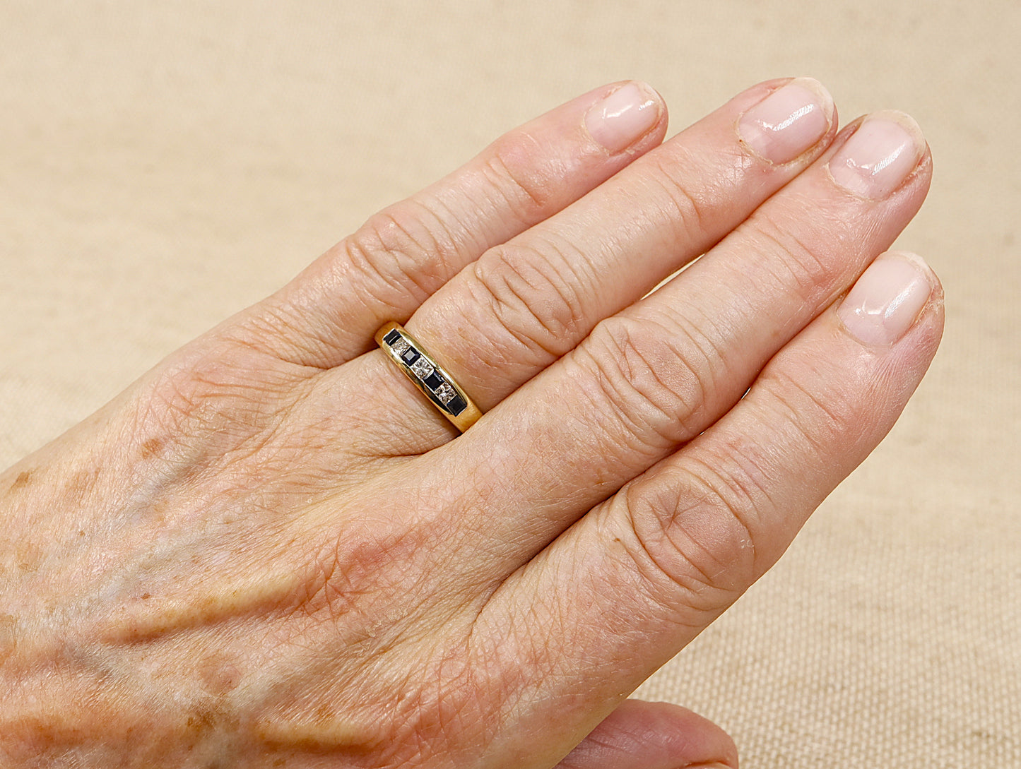 9ct Sapphire and Diamond Band Ring