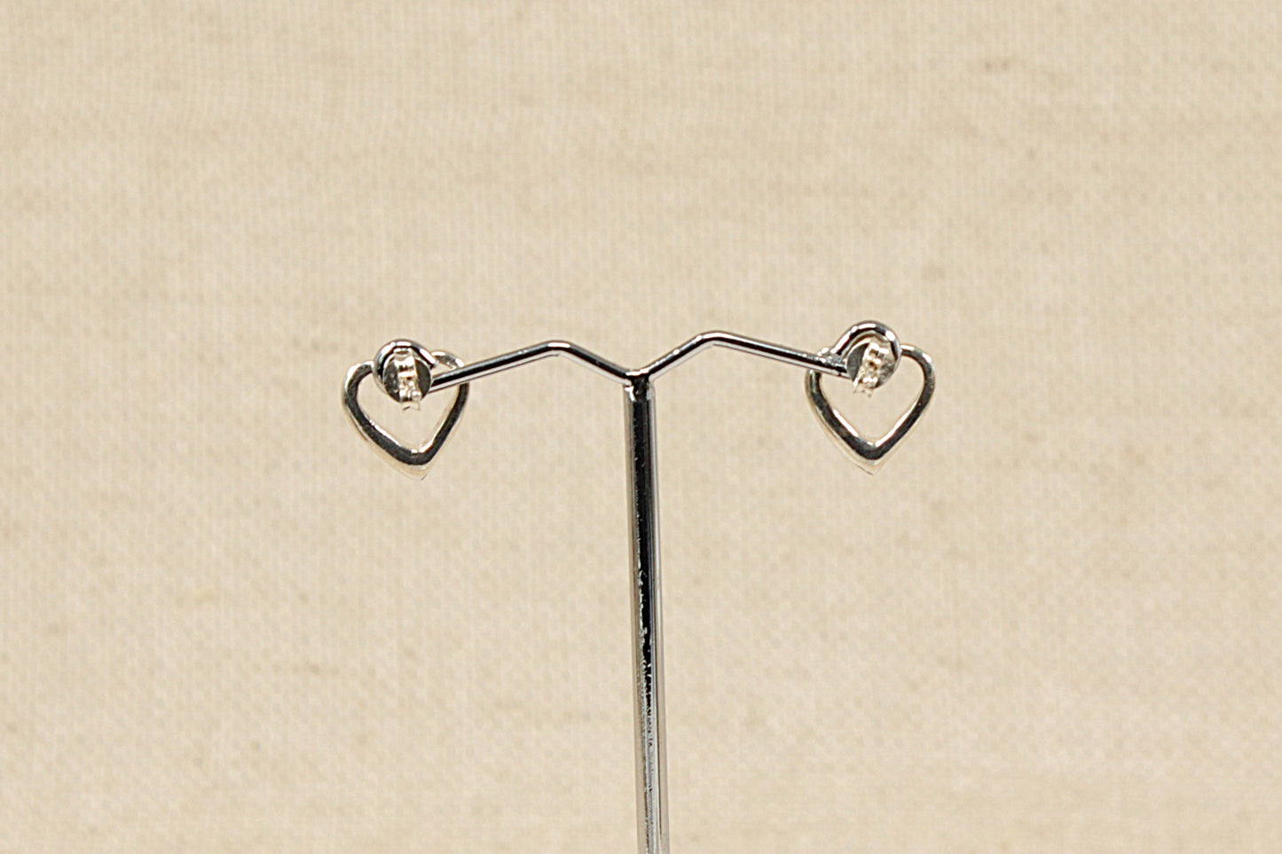 Silver Heart Stud Earrings