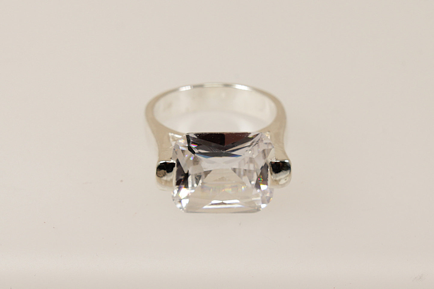 Silver Cubic Zirconia Statement Ring