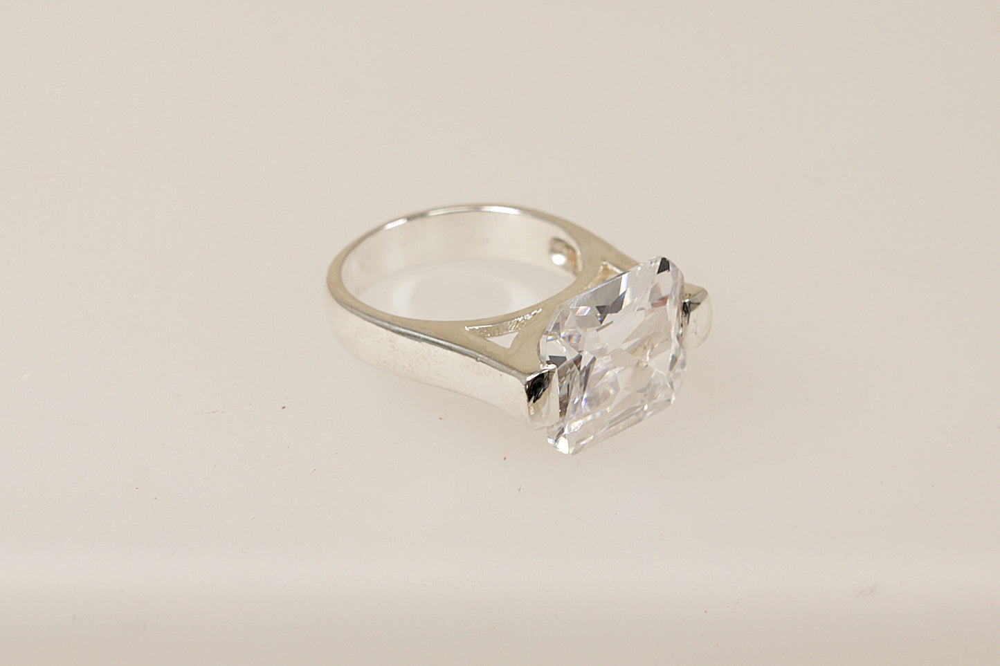 Silver Cubic Zirconia Statement Ring