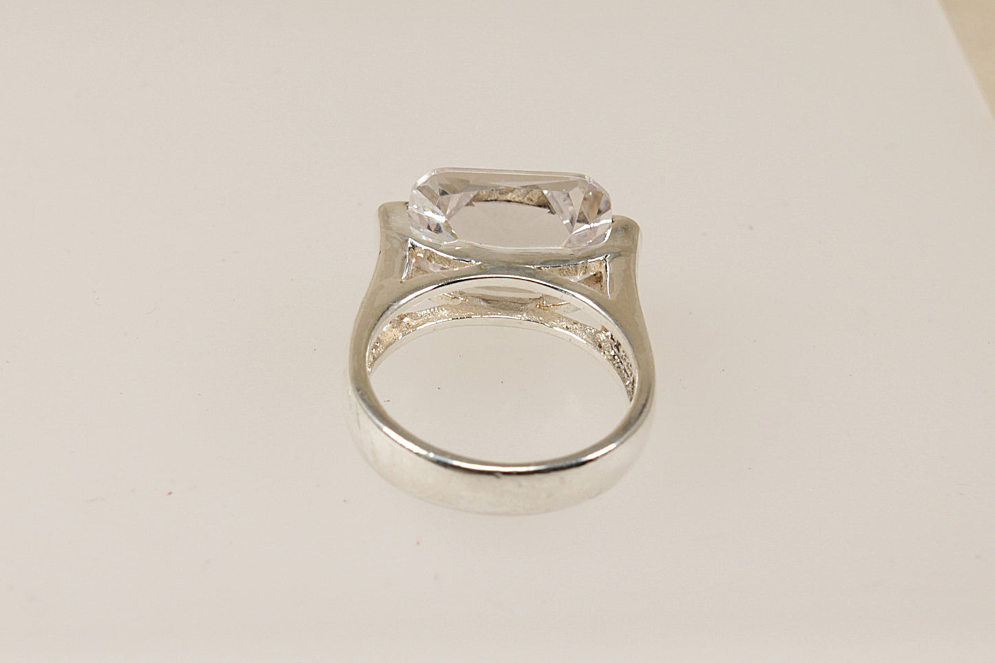 Silver Cubic Zirconia Statement Ring