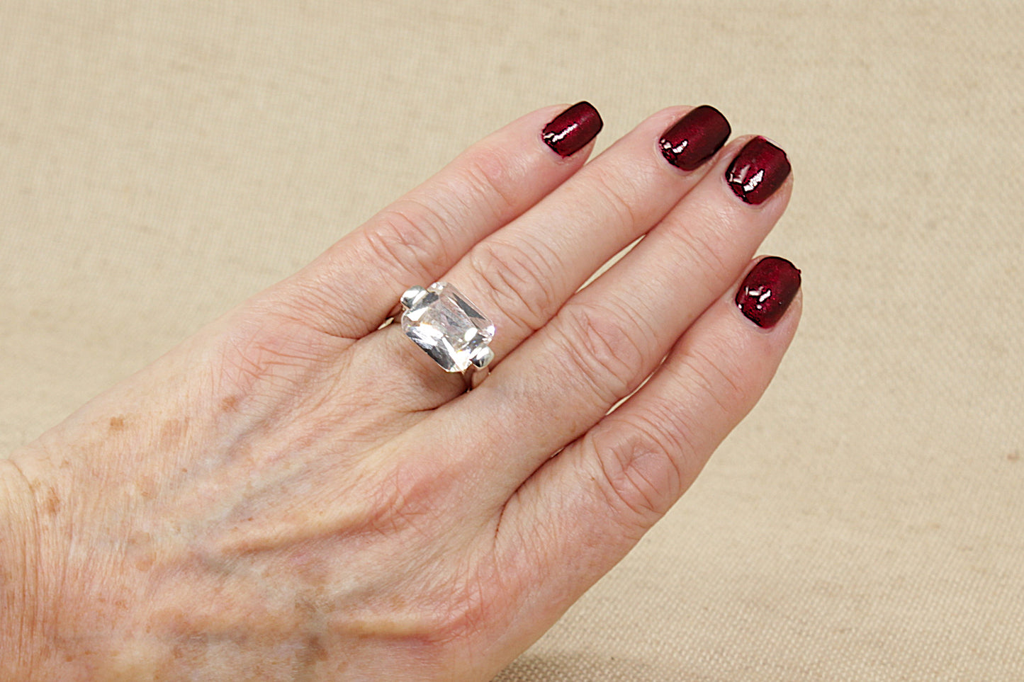 Silver Cubic Zirconia Statement Ring