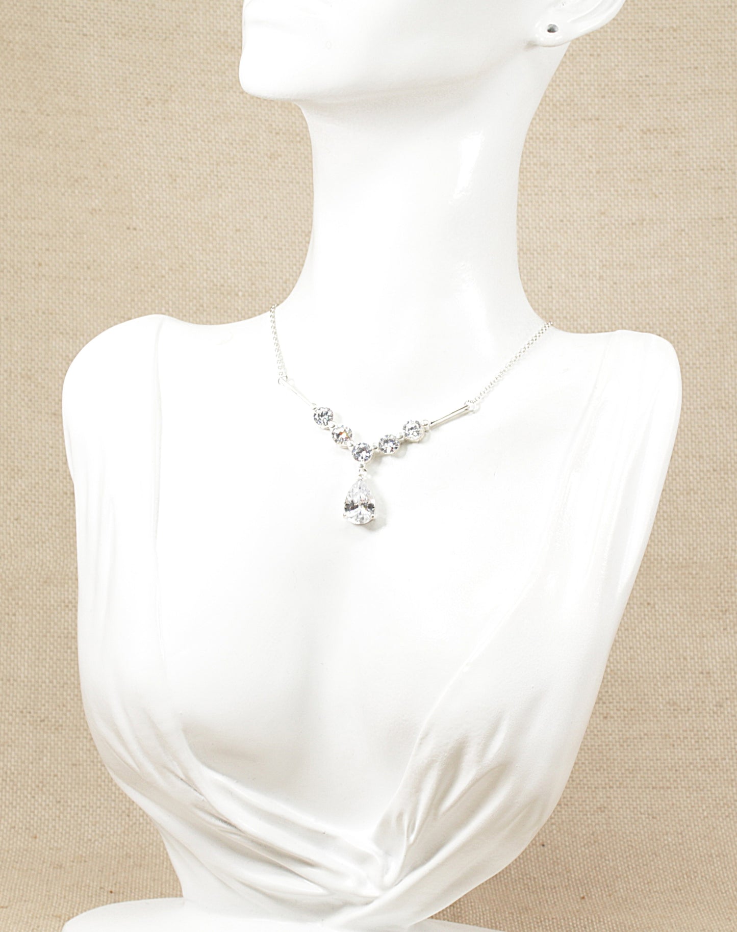 Silver Cubic Zirconia Necklet Necklace