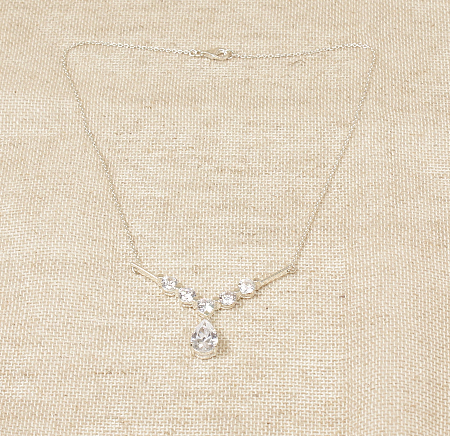Silver Cubic Zirconia Necklet Necklace