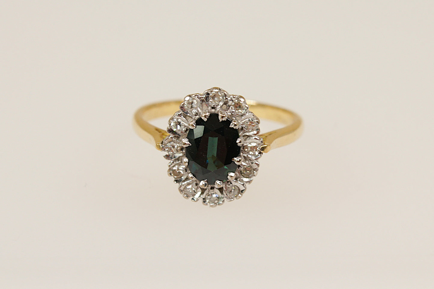 18ct sapphire and diamond diana ring