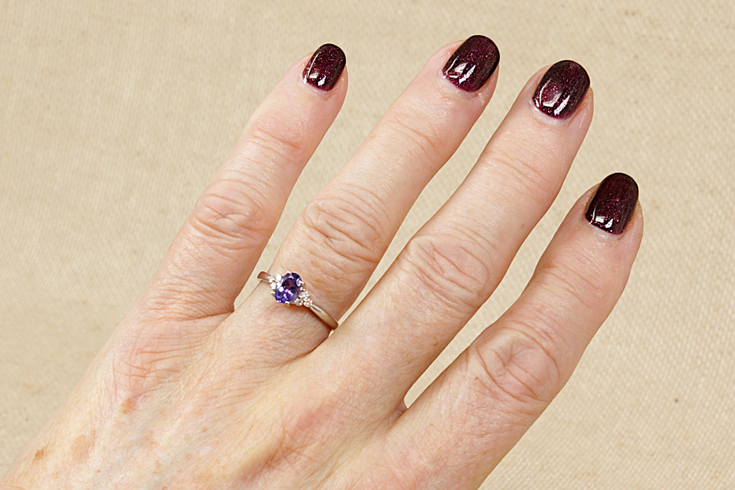 14ct White Gold Tanzanite & Diamond Ring