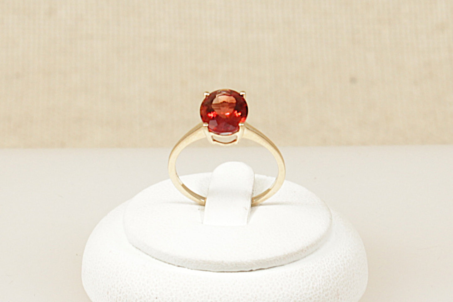 9ct Rhodolite Crystal Solitaire Ring