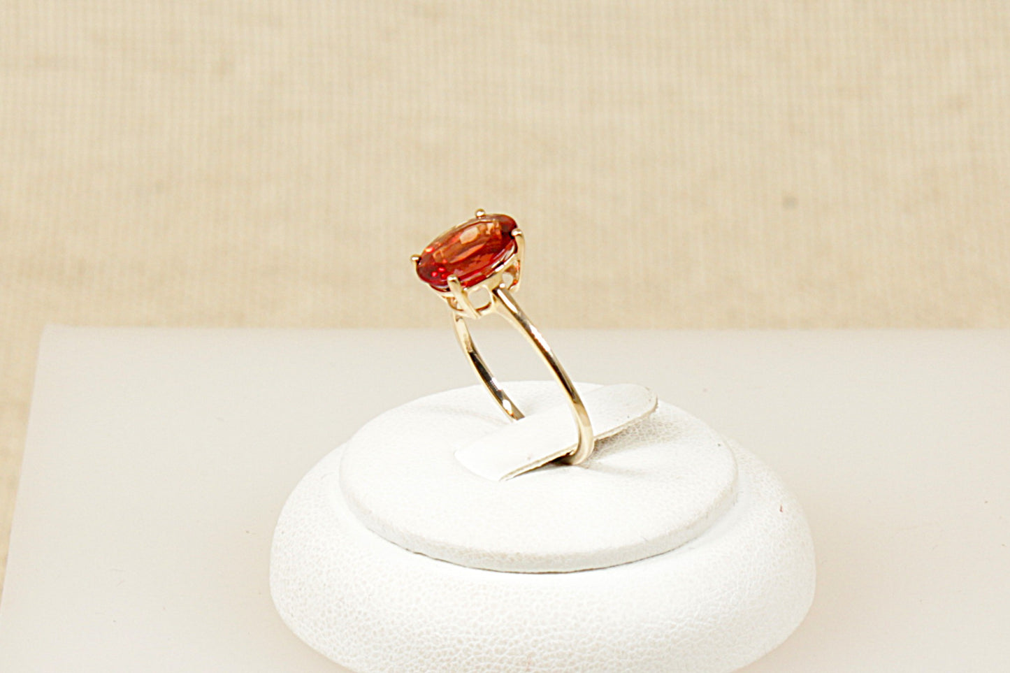 9ct Rhodolite Crystal Solitaire Ring