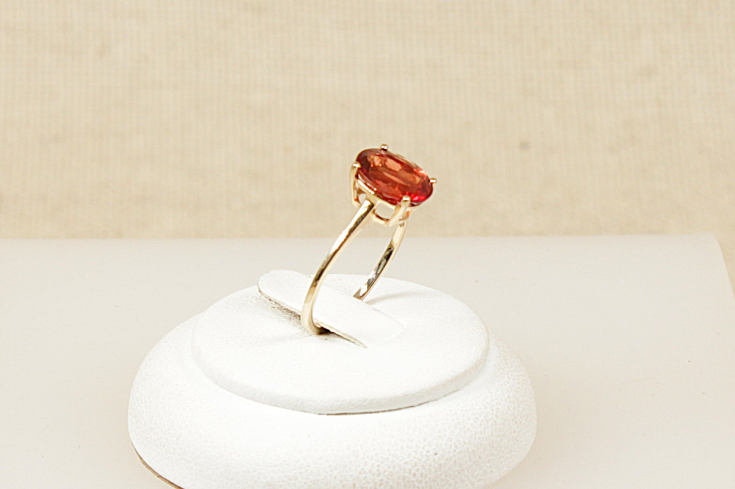 9ct Rhodolite Crystal Solitaire Ring