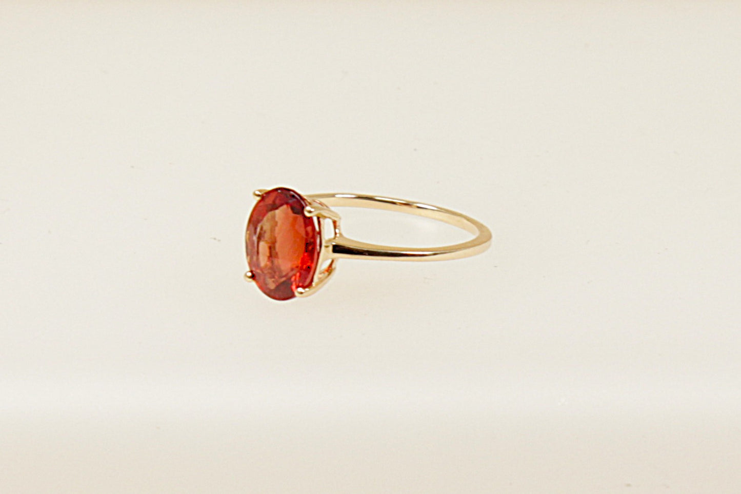 9ct Rhodolite Crystal Solitaire Ring