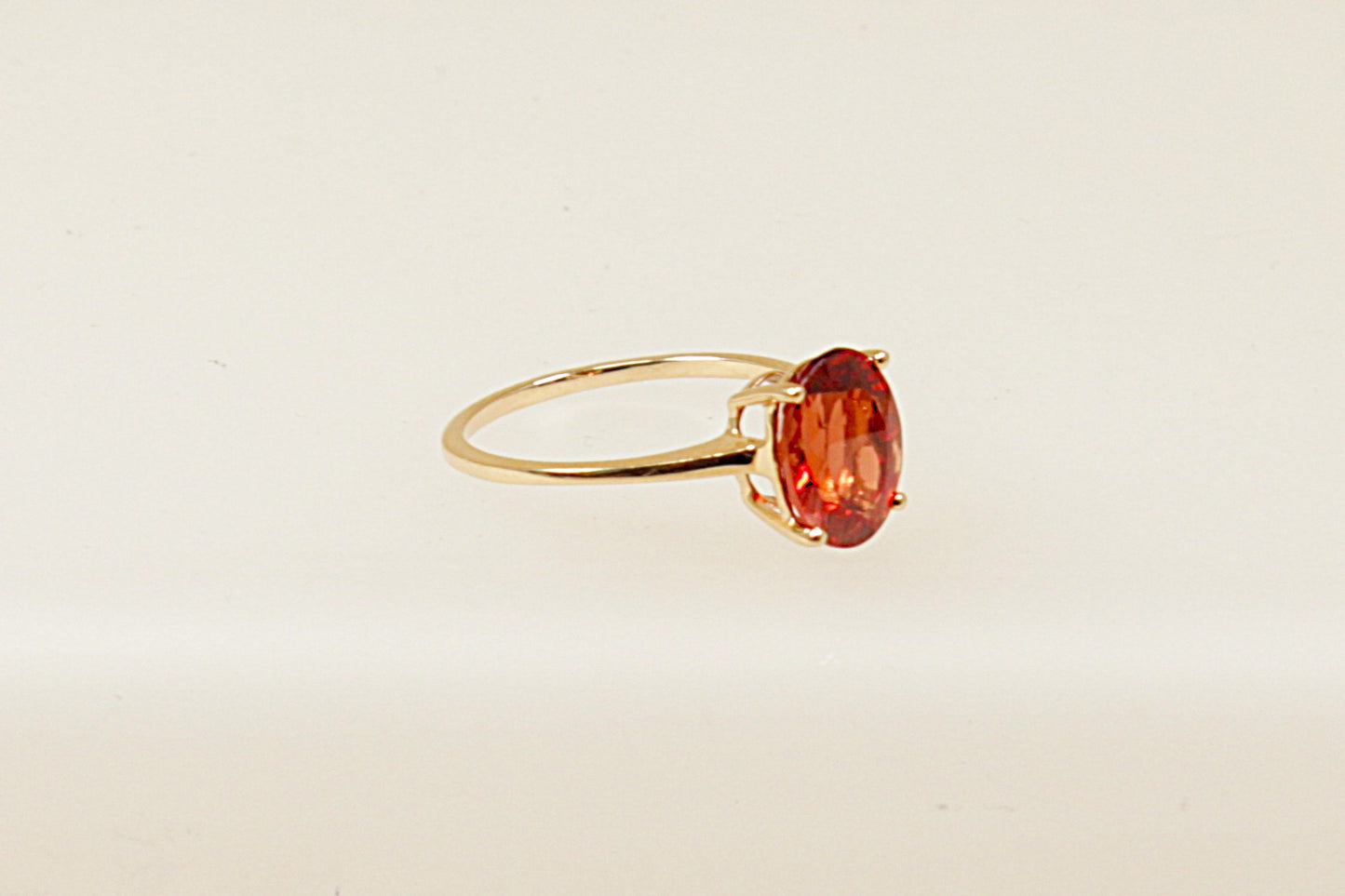9ct Rhodolite Crystal Solitaire Ring