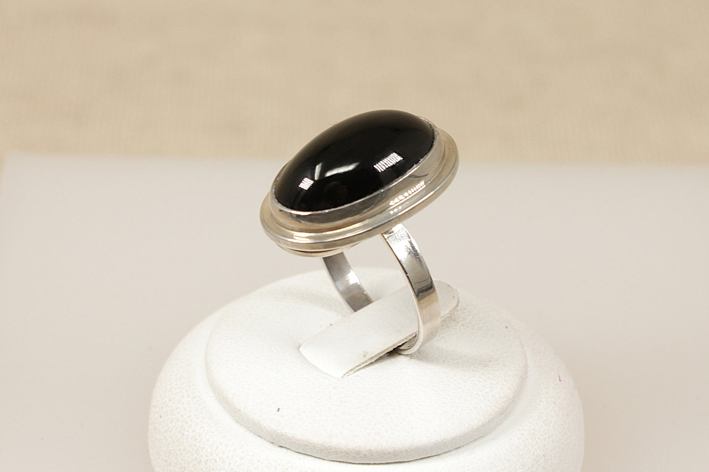 Silver Black Statement Ring