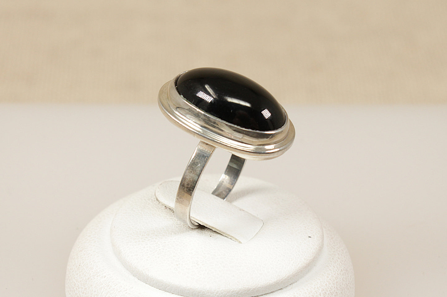 Silver Black Statement Ring