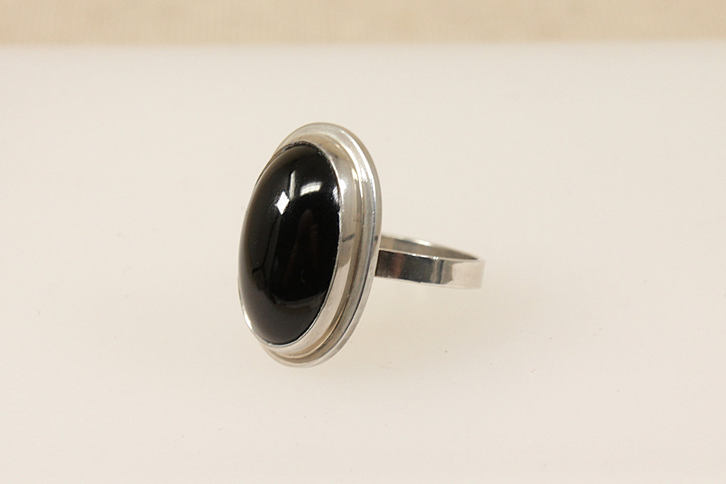 Silver Black Statement Ring